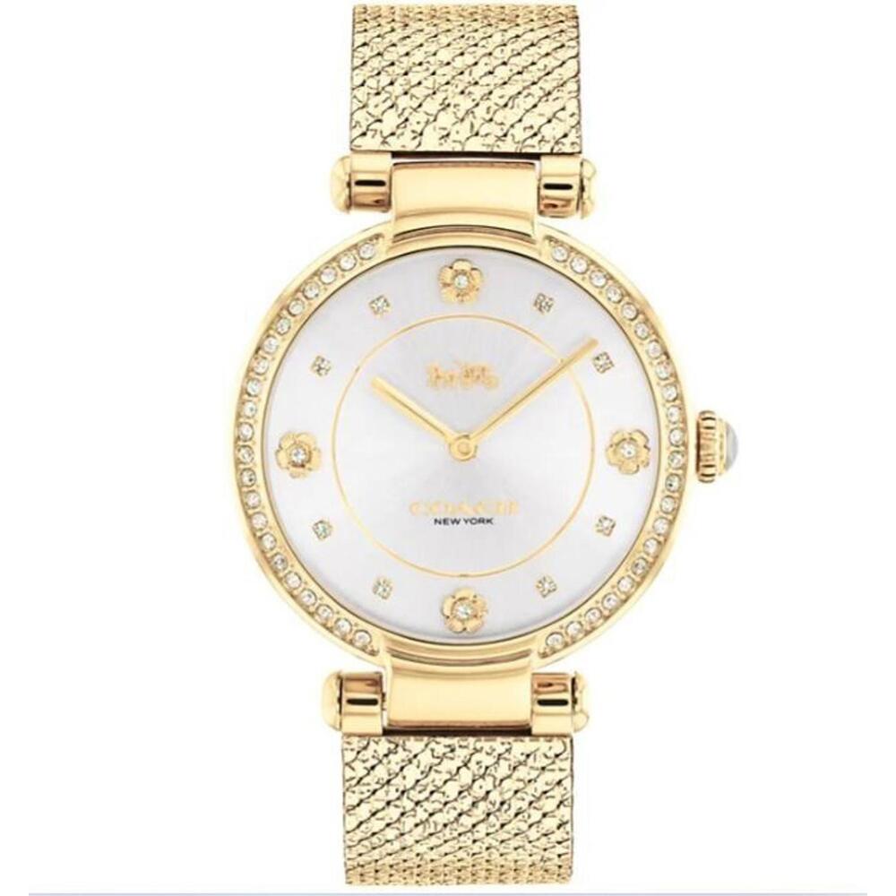 COACH Women's Cary Gold-tone Mesh Bracelet Watch 34mm